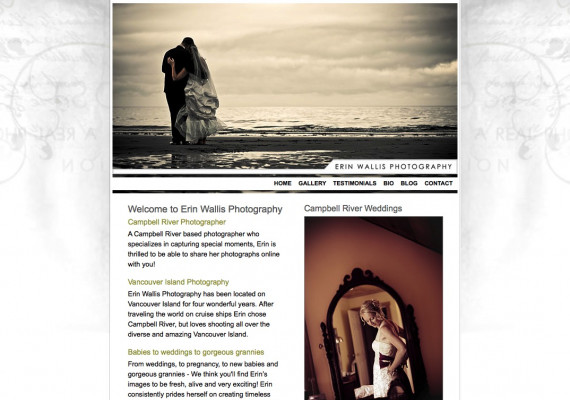 Thumbnail screenshot of Erin Wallis Photography website home page.