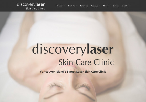 Thumbnail screenshot of Discovery Laser website home page.