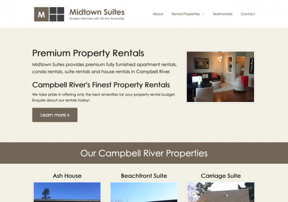 Thumbnail screenshot of Midtown Suites website home page.