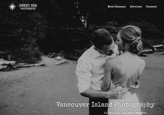 Thumbnail screenshot of Sweet Sea Photography website home page.